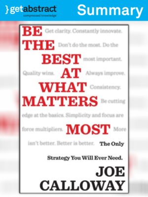cover image of Be the Best at What Matters Most (Summary)
